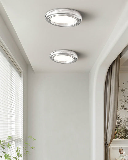 Dimmable Flat Round Chrome Ceiling Light