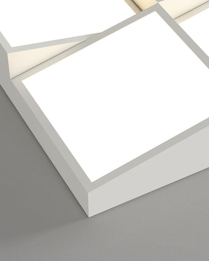 Modern Square or Wavy Ceiling Light in Frosted White