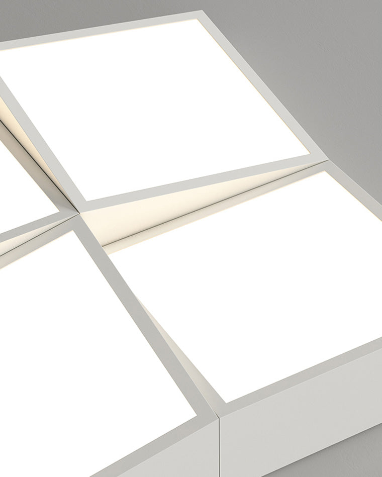 Modern Square or Wavy Ceiling Light in Frosted White