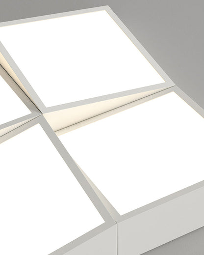 Modern Square or Wavy Ceiling Light in Frosted White