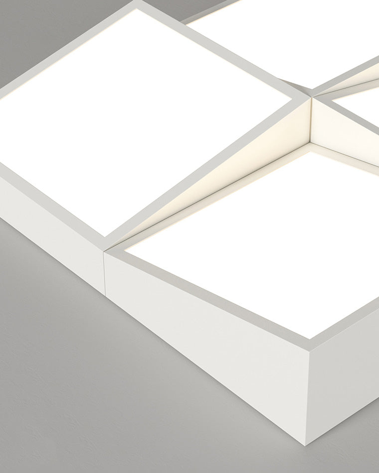 Modern Square or Wavy Ceiling Light in Frosted White