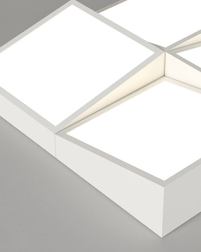 Modern Square or Wavy Ceiling Light in Frosted White