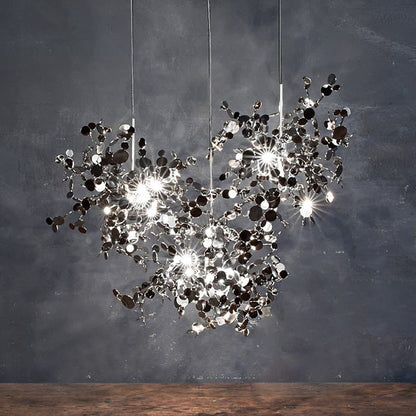 Hanging Chandelier - Silver/Gold Metallic Cloud
