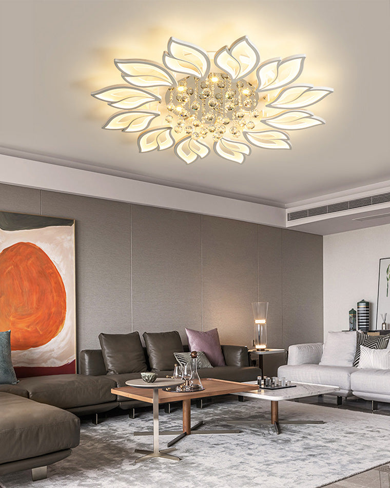 Plafonnier Encastré Cristal Fleurs Élégantes