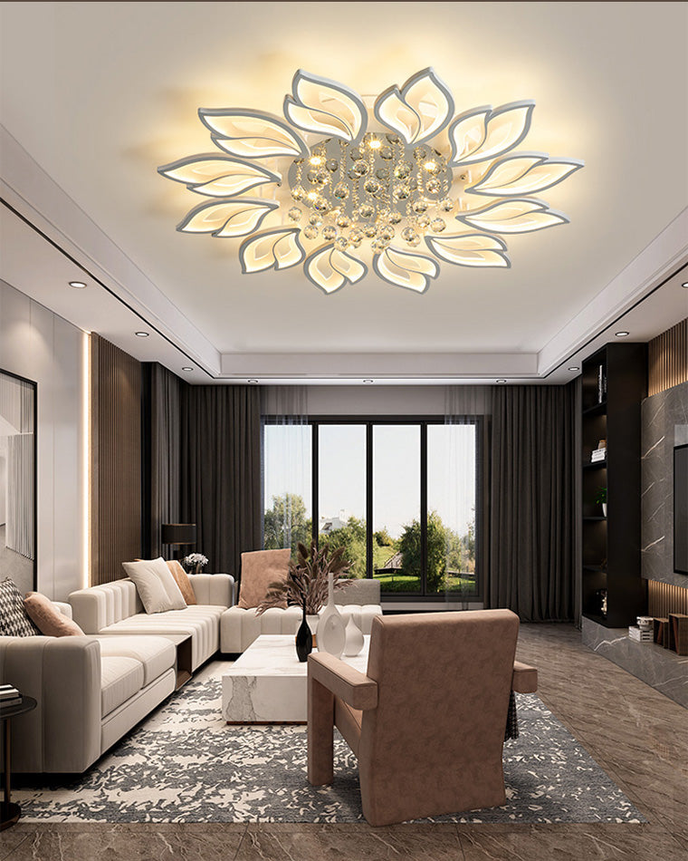 Plafonnier Encastré Cristal Fleurs Élégantes