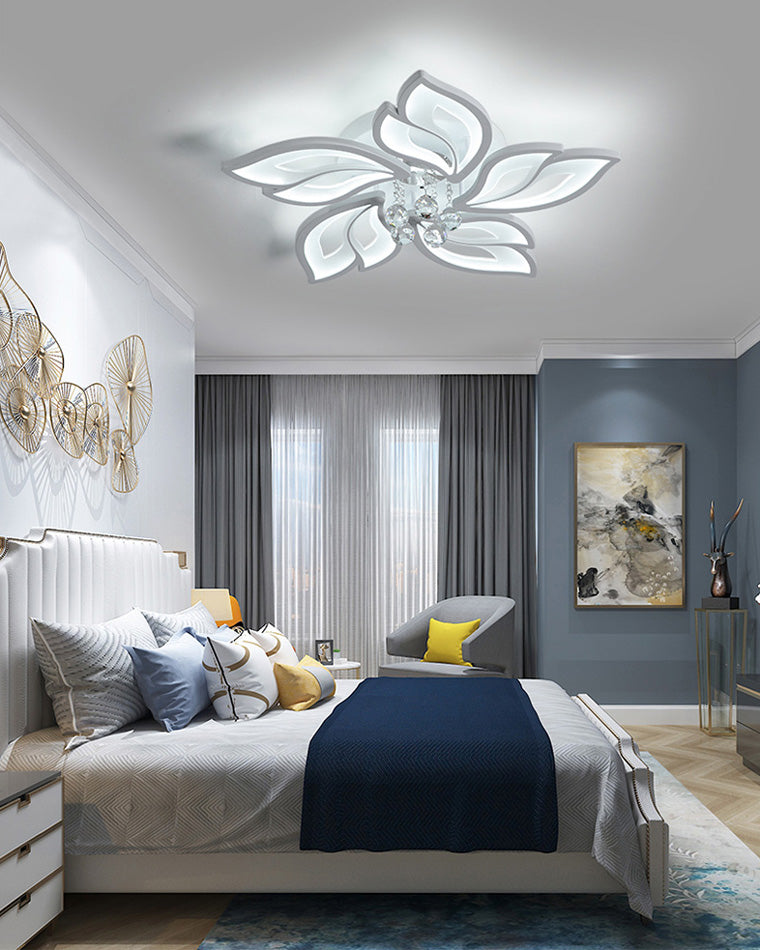 Elegant Flowers Crystal Flush Mount Ceiling Light