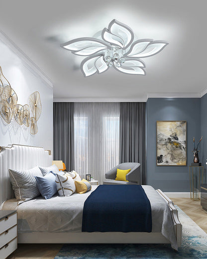 Elegant Flowers Crystal Flush Mount Ceiling Light
