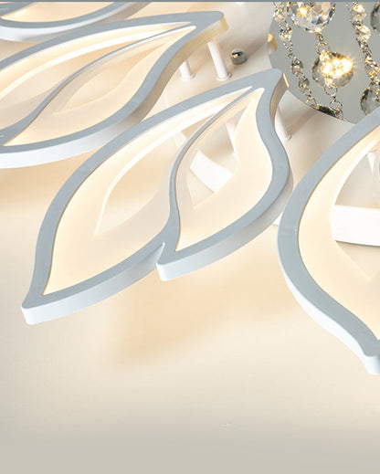 Elegant Flowers Crystal Flush Mount Ceiling Light