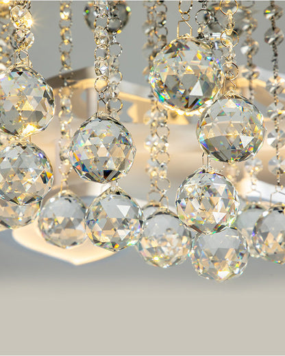 Elegant Flowers Crystal Flush Mount Ceiling Light