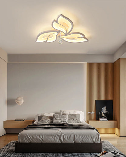 Elegant Flowers Crystal Flush Mount Ceiling Light