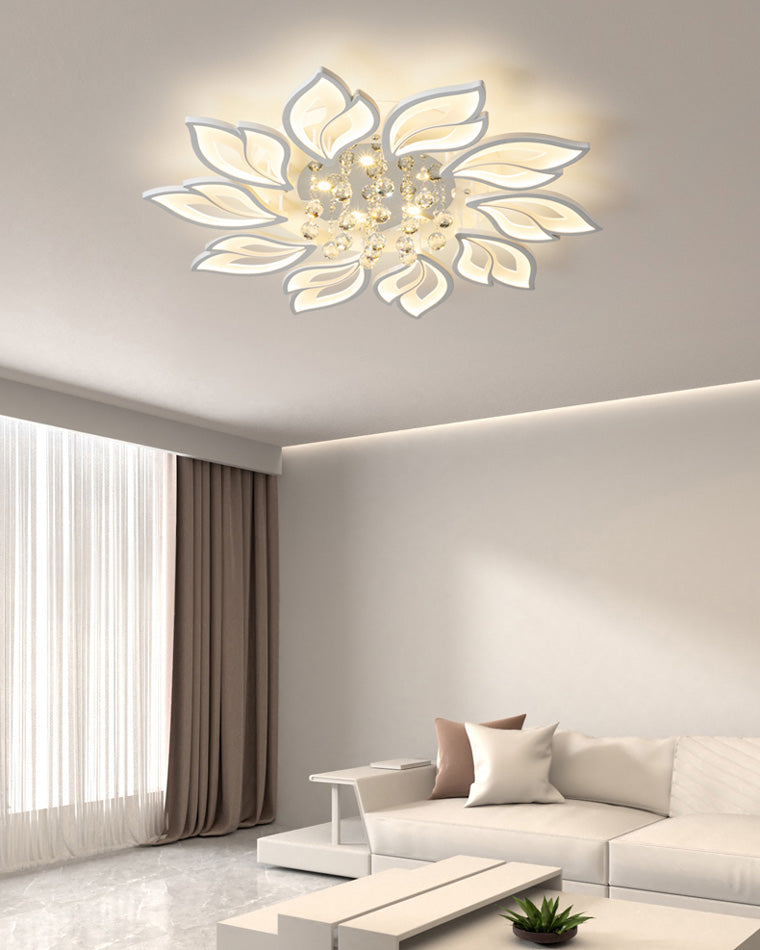 Plafonnier Encastré Cristal Fleurs Élégantes
