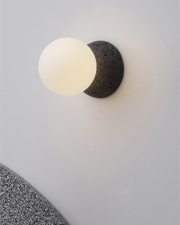 Spherical Glass and Concrete Wall Light