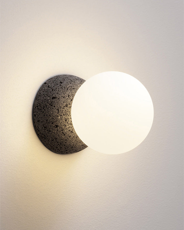 Spherical Glass and Concrete Wall Light