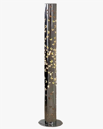 Cylindrical Floor Lamp with Butterfly Ambiance