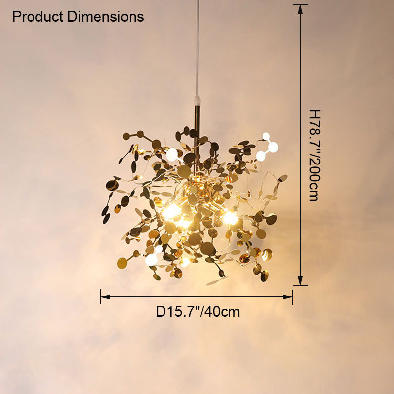 Hanging Chandelier - Silver/Gold Metallic Cloud