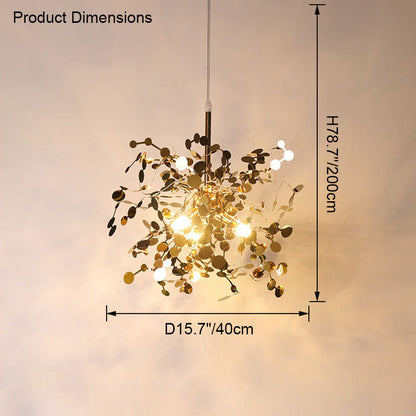 Hanging Chandelier - Silver/Gold Metallic Cloud