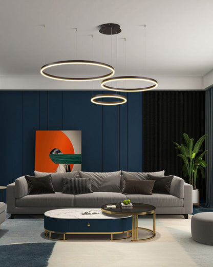 LED Ring Chandelier - Halo Rings