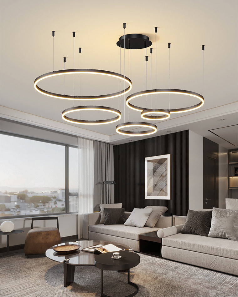 LED Ring Chandelier - Halo Rings