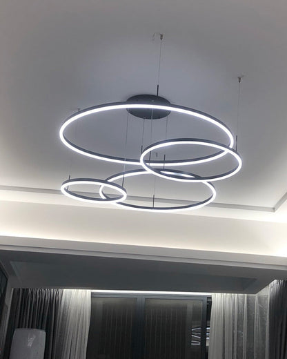 LED Ring Chandelier - Halo Rings