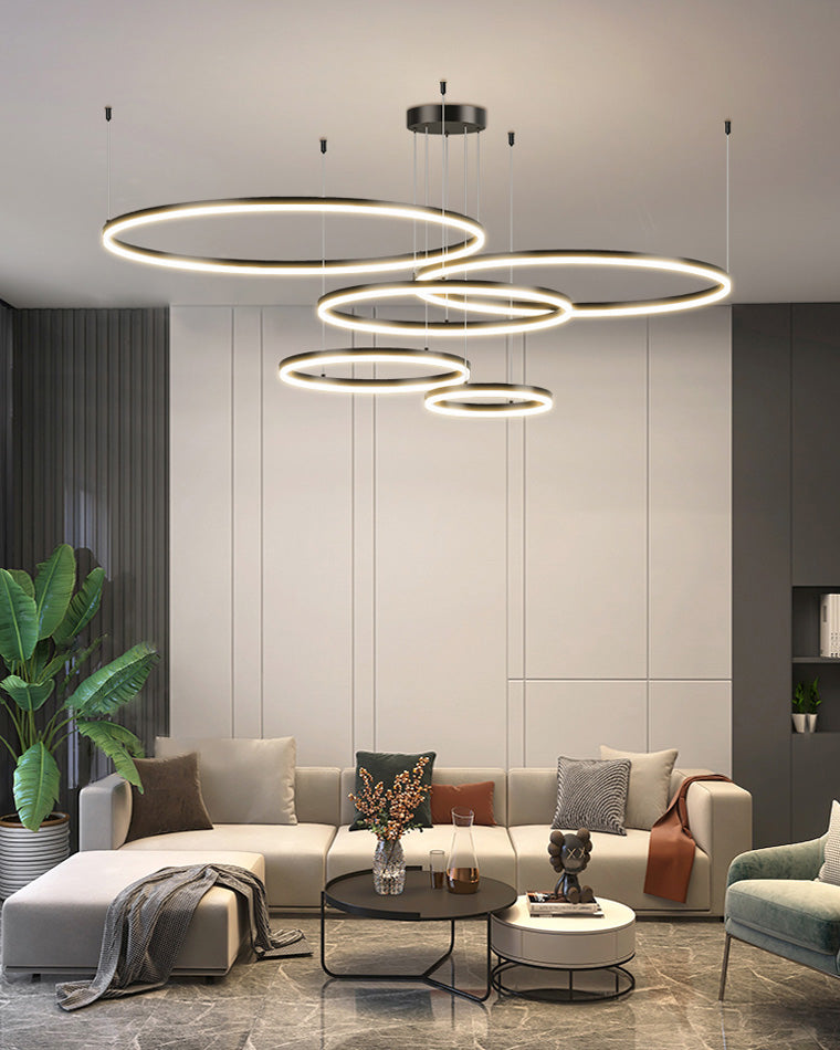 LED Ring Chandelier - Halo Rings