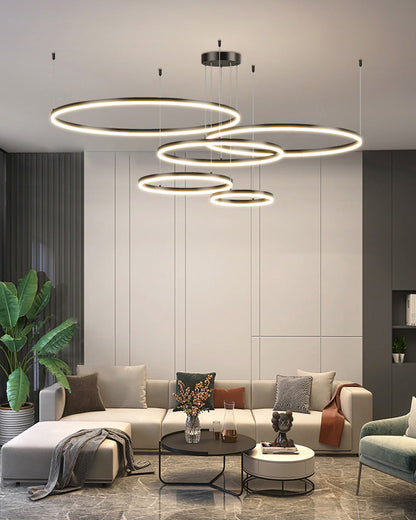 LED Ring Chandelier - Halo Rings