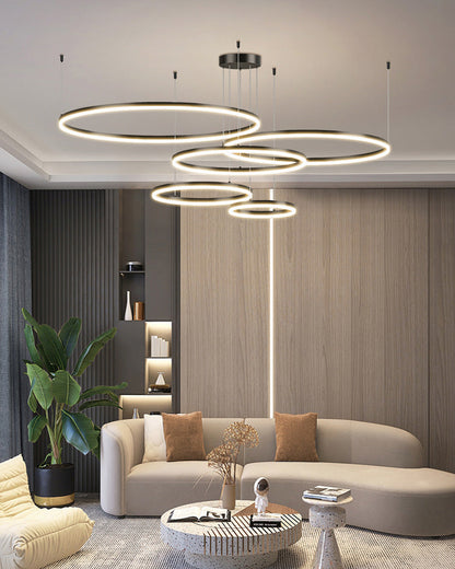 LED Ring Chandelier - Halo Rings