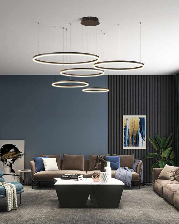 LED Ring Chandelier - Halo Rings
