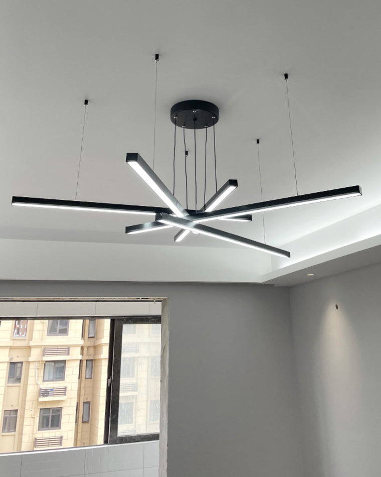 Multi-rod LED chandelier