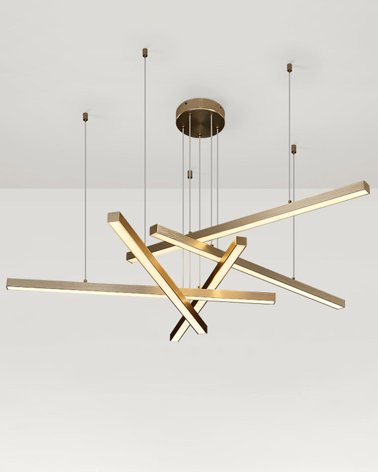 Multi-rod LED chandelier