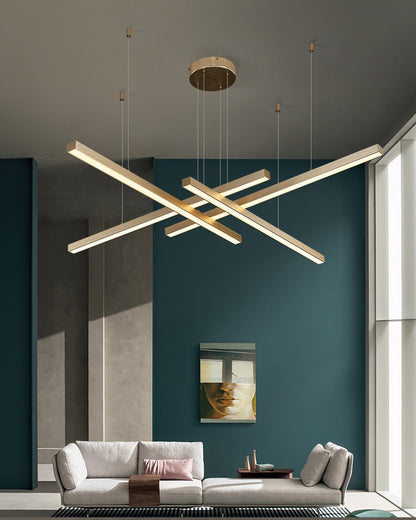 Multi-rod LED chandelier