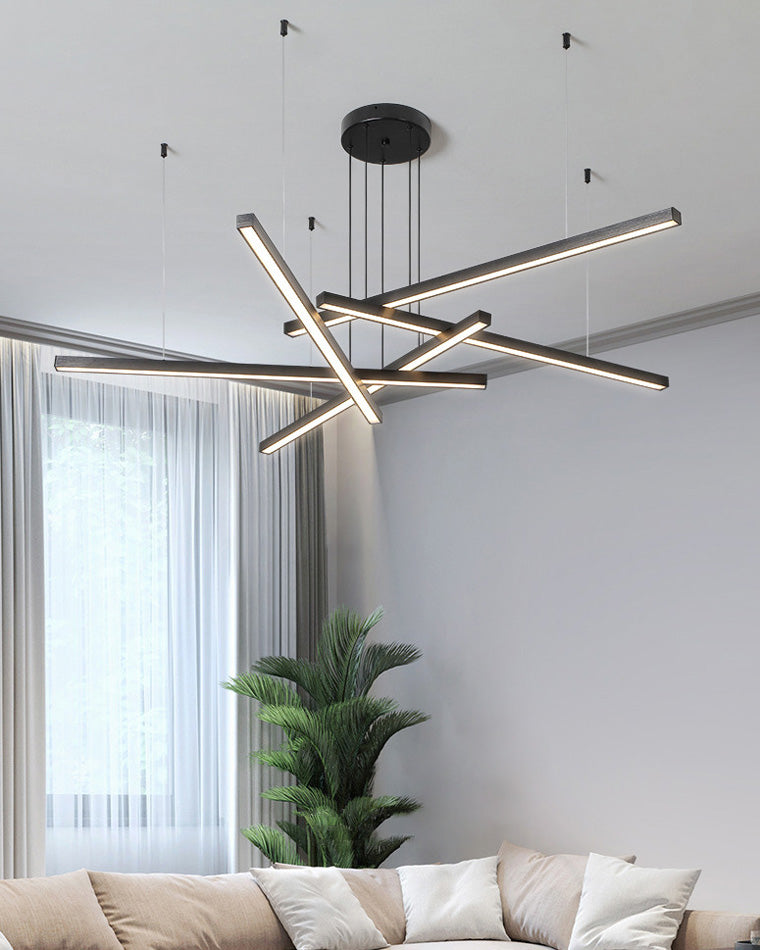 Multi-rod LED chandelier