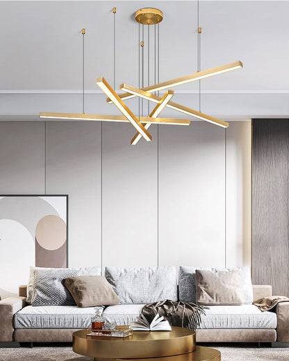 Multi-rod LED chandelier