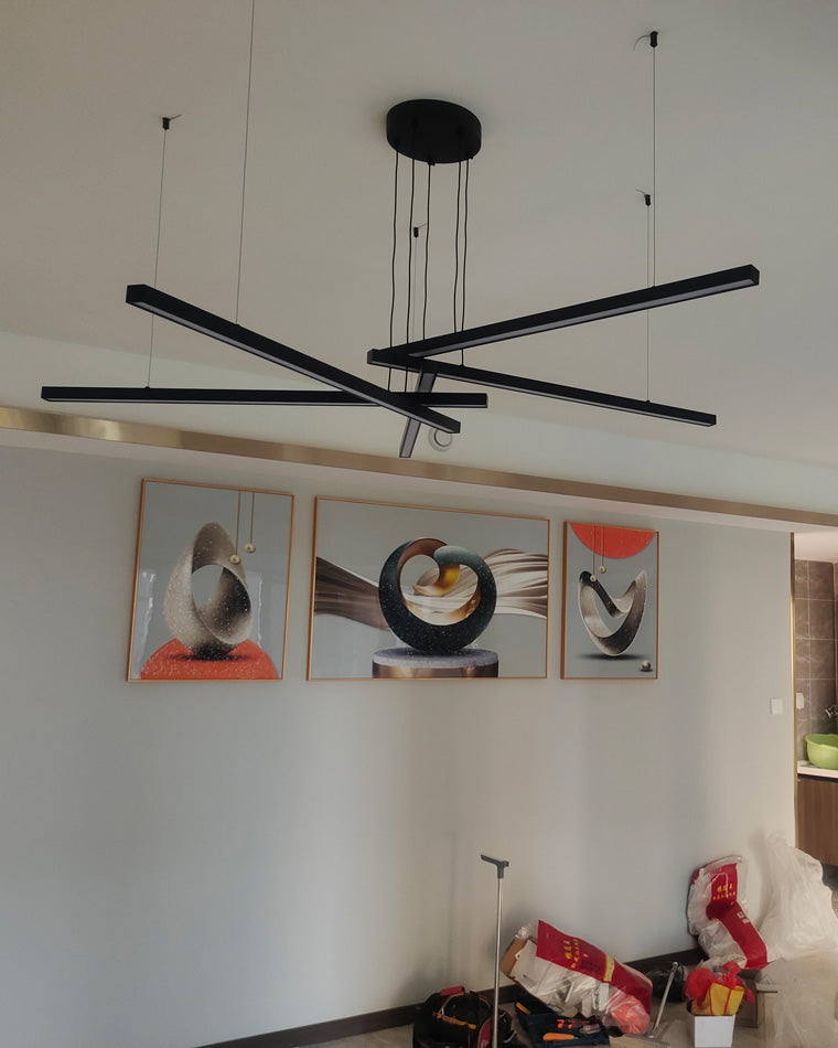 Multi-rod LED chandelier