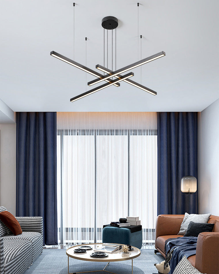 Multi-rod LED chandelier