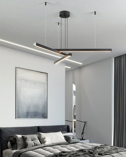 Multi-rod LED chandelier