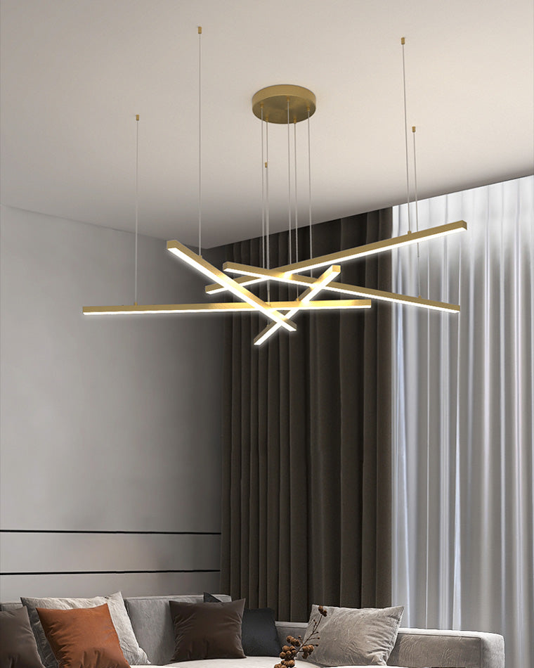 Multi-rod LED chandelier