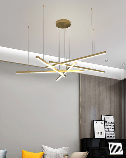 Multi-rod LED chandelier
