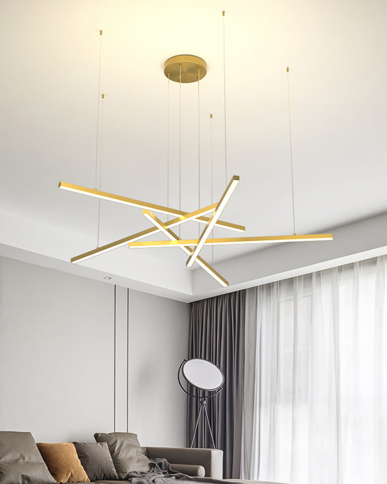 Multi-rod LED chandelier