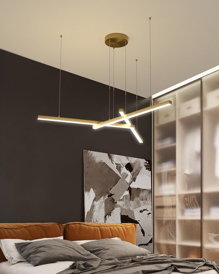 Multi-rod LED chandelier