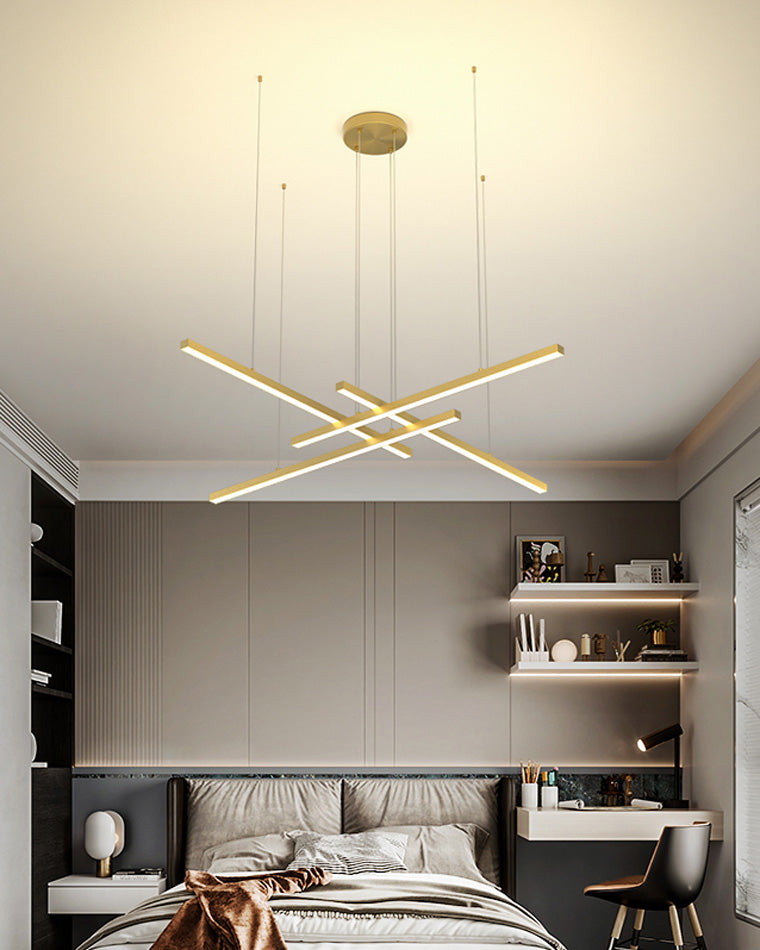 Multi-rod LED chandelier
