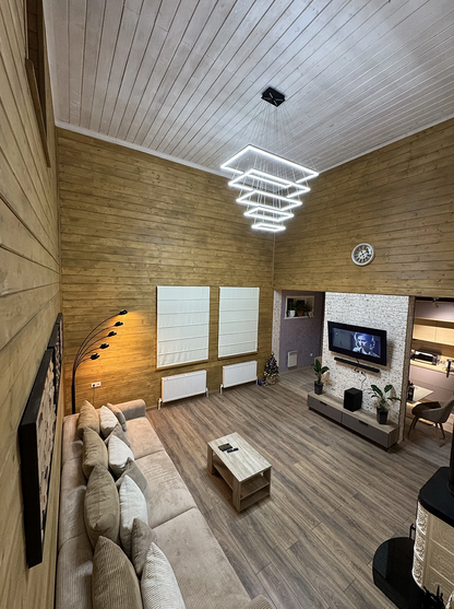 Multi-Tier Rectangular Chandelier - Strategic Lighting