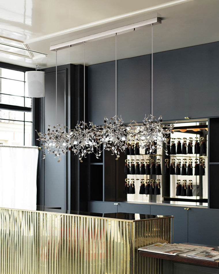 Hanging Chandelier - Silver/Gold Metallic Cloud