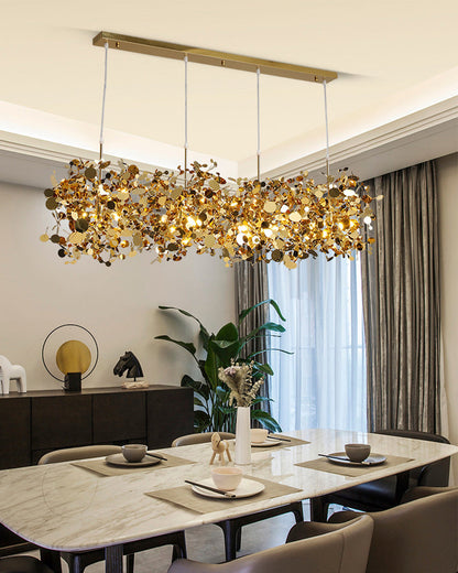 Hanging Chandelier - Silver/Gold Metallic Cloud