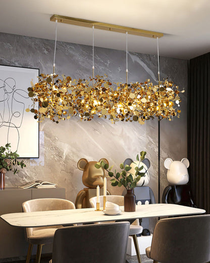 Hanging Chandelier - Silver/Gold Metallic Cloud