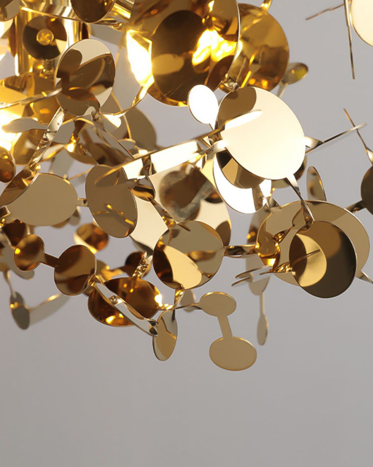 Hanging Chandelier - Silver/Gold Metallic Cloud