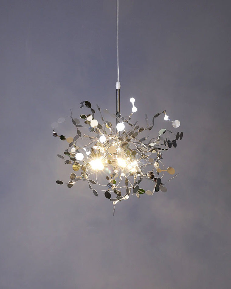 Hanging Chandelier - Silver/Gold Metallic Cloud
