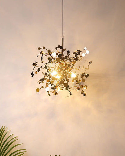 Hanging Chandelier - Silver/Gold Metallic Cloud