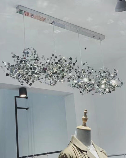 Hanging Chandelier - Silver/Gold Metallic Cloud