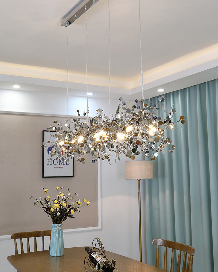 Hanging Chandelier - Silver/Gold Metallic Cloud
