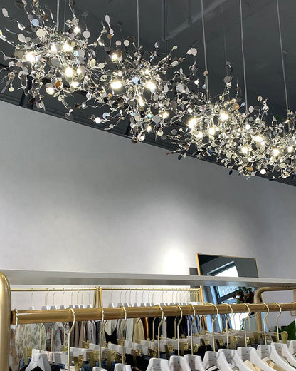 Hanging Chandelier - Silver/Gold Metallic Cloud